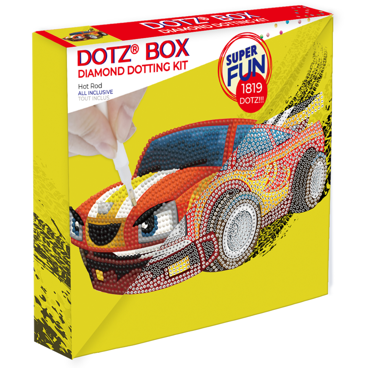 Diamond Dotz Hot Rod Dotz Box Car Diamond Painting Kits for Adults - Diamond Art Kits a Relaxing Creative Craft Kit with Dotz Gems 8.7x8.7